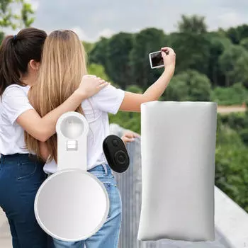 Комплект зажимов для зеркала для мобильного телефона, отражатель для селфи, многофункциональный, простая установка для белый