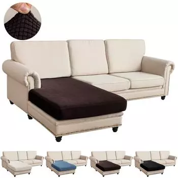 Комплект жаккардовых чехлов для подушек, эластичный чехол для дивана в форме буквы L, чехол для сиденья Chaise Cover*1 слоновая кость