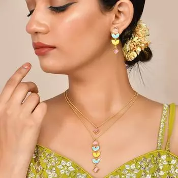 Комплект желто-синего колье Forever More