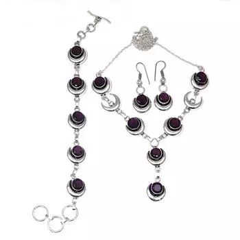 Комплект женских ювелирных изделий унисекс с танзанитовым кварцевым драгоценным камнем, ожерелье 18-20 дюймов