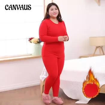 Комплект женского термобелья с подкладкой и утеплителем больших размеров на осень/зиму XL розовый