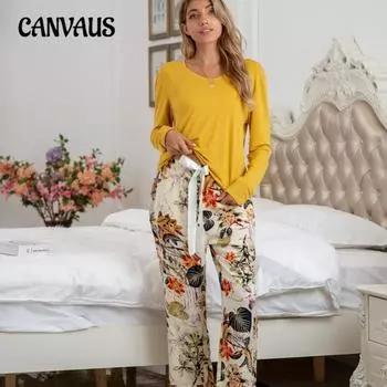 Комплект женской повседневной домашней одежды больших размеров с бантом на круглой горловине S розовый