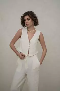 Комплект жилета и брюк из натурального муслина Clover