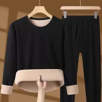 Комплект зимнего термобелья с добавлением утолщенного бархата, мужские кальсоны, сохраняющие тепло, топы + штаны, удобные комплекты термобелья L красный