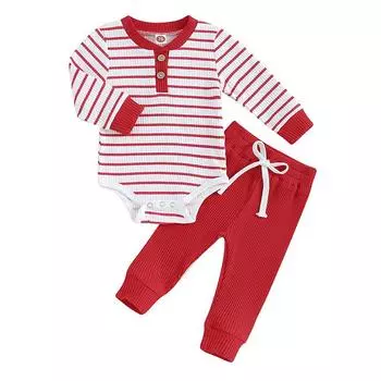 Комплекты брюк из 2 предметов для маленьких девочек, комбинезон на пуговицах с длинными рукавами, 3 мес, 6 мес, 9 мес, 12 мес, 18 мес, 24 мес, однотонные комплекты со штанами на шнуровке 3-6 Months зелёный