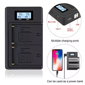 Комплекты двухканальных зарядных устройств PALO для аккумуляторов SONY NP-F550 FM50 FM500H F970 F960 F770 F750 F570 FX1000E BC-V615, BC-V615A