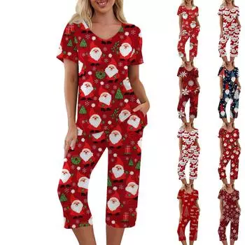 Комплекты из 2 предметов для женщин, летний топ с короткими рукавами и брюки с карманами, мягкие комплекты для тренировок S тёмно-синий