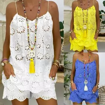 Комплекты из двух предметов, женские наряды, повседневный комплект из топа и шорт с V-образным вырезом и без рукавов, модный женский костюм XXL белый