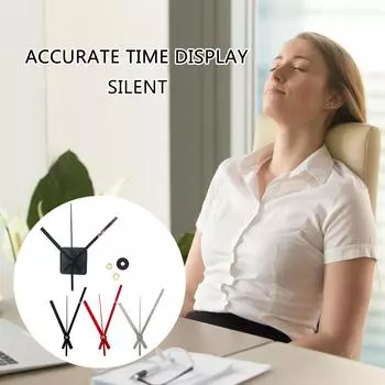 Комплекты механизмов для часов с длинным валом и металлическими стрелками для ремонта настенных часов на заказ, аксессуары для замены деталей I