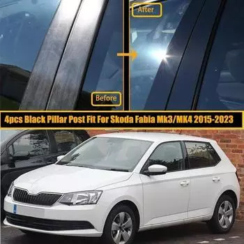 Комплекты накладок на стойки дверей и окон автомобиля для Skoda Fabia Mk3 (Нью-Джерси) Наклейка на колонку BC Mk4 2015-2021 2022-2023 гг.