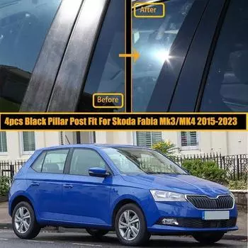 Комплекты накладок на стойки дверей и окон автомобиля для Skoda Fabia Mk3 (Нью-Джерси) Наклейка на колонку BC Mk4 2015-2021 2022-2023 гг.