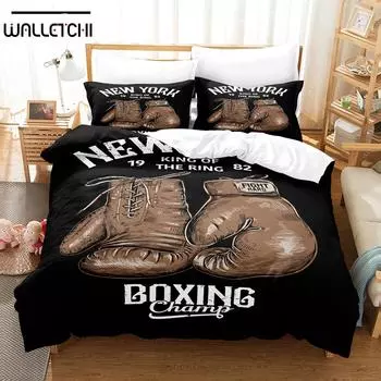 Комплекты постельного белья 3D Boxing, пододеяльник с наволочкой, двуспальная кровать, двуспальная кровать, постельное белье размера «king-size» EU single(135x200cm)