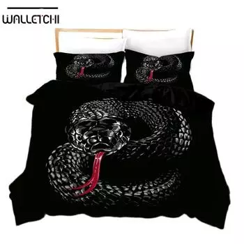 Комплекты постельного белья 3D Ophidian, пододеяльник с наволочкой, двуспальная кровать, двуспальная кровать, постельное белье EU single(135x200cm)