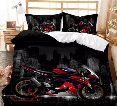 Комплекты постельного белья Dirt Bike, комплект пододеяльников для мотокросса, комплект из 3 предметов для мальчиков, комплект постельного белья для детей в экстремальном спортивном стиле Eu Single 135x200cm