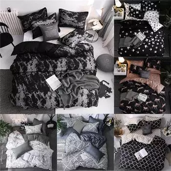 Комплекты постельного белья, комплекты из трех предметов, хлопковые пододеяльники, комплекты постельного белья для студенческого общежития, товары для дома и быта, 3 шт.(Пододеяльник + 2 наволочки) 135*200cm 3PCS/1SET