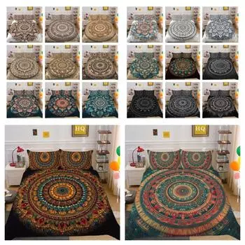 Комплекты постельного белья, красивый пододеяльник с изображением мандалы, мягкий полный двойной размер для женщин, комплект постельного белья высокого качества, домашнее постельное белье UK Single 135x200cm