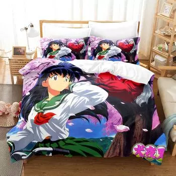 Комплекты постельного белья Lnuyasha 3D, пододеяльник с наволочкой, двуспальная кровать, двуспальная кровать, постельное белье EU single(135x200cm)