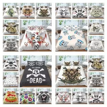 Комплекты постельного белья с черепом, домашний текстиль, пододеяльник, комплект постельного белья, 3D пододеяльник, удобное постельное белье, пододеяльник из микрофибры UK Single 135x200cm