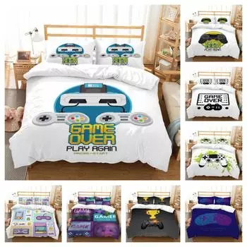 Комплекты постельного белья с принтом геймпада, одеяло, пододеяльник, комплект постельного белья для спальни, наволочка, удобный комплект постельного белья из микрофибры Single 135x200cm