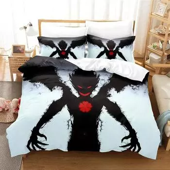 Комплекты постельного белья с рисунком в стиле аниме «Черный клевер» с 3D-печатью, изысканные постельные принадлежности, пододеяльник, комплект постельного белья, роскошный подарок на день рождения 135x200cm 2pcs