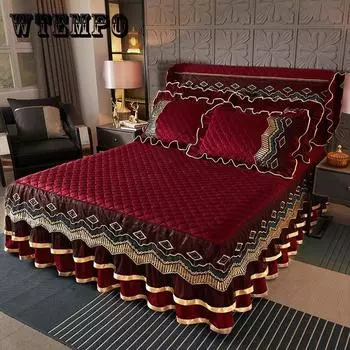 Комплекты постельного белья, текстильное кружевное стеганое покрывало принцессы, покрывало из полиэстера, хлопка, роскошное покрывало, юбки, покрывало (Нет наволочки) 150*200cm