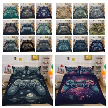 Комплекты постельного белья, высококачественный полиэстер, игровая ручка, покрывало с принтом, полиэстеровые покрывала, крутой домашний текстиль, наволочка одного размера UK Single 135x200cm