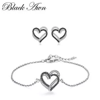 Комплекты украшений Black Awn Ювелирные изделия и бижутерия Браслеты и серьги-кольца Украшения Black Heart