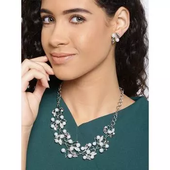 Комплекты украшений для женщин, колье-колье с жемчугом, комплект украшений с серьгами для девочек/женщин