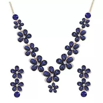 Комплекты украшений для женщин, ожерелье-чокер с кристаллами, комплект украшений с серьгами для девочек/женщин