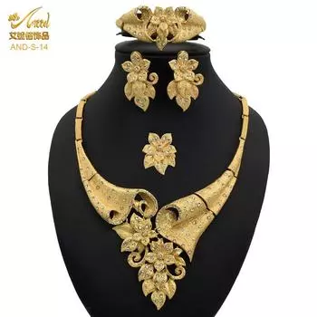 Комплекты украшений для женщин, позолоченное свадебное ожерелье, африканские нигерийские свадебные браслеты, ювелирные изделия Talian Dubai, женский ювелирный комплект