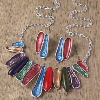 Комплекты украшений для женщин, весна/лето 2025 г., комплект нерегулярных ожерелий с розовой эмалью, подарок на день рождения, подарок на День святого Валентина разноцветный