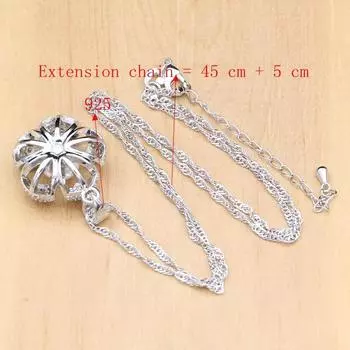 Комплекты ювелирных изделий из серебра 925 пробы в форме цветка с пресноводным жемчугом и бусинами из циркония. Комплект женских ювелирных изделий. Украшения для свадьбы и помолвки. 9.5 серый