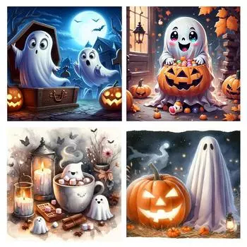 - Komplettes Stickerei-Kreuzstichset aus ko-Baumwolle 11 CT bedruckt Halloween- 2