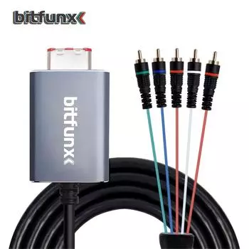 Компонентный кабель Bitfunx, компонентный видеокабель 5RCA YPbPr для Nintendo GameCube NGC, цифровой AV-выход, высокое качество изображения белый
