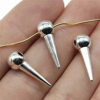 Компоненты конической подвески с обжимными концами и бусинами Женские аксессуары Популярные украшения A14-20pcs-11x4mm