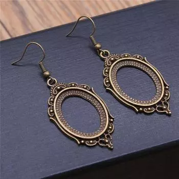 Компоненты ювелирных изделий, аксессуары, металлический овальный классический стиль, камея, кулон с кабошоном, основа, мужские украшения, оптовая продажа