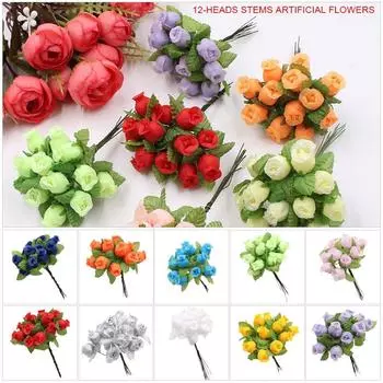 Композиции Свадебные Искусственные Цветы Цветы Комбо 12-головые Стебли Искусственные Цветы Искусственная Роза жёлтый
