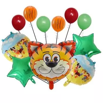 Композиция на день рождения, воздушный шар с лесными животными, детское украшение на день рождения, воздушный шар, посылка, украшение для детского дня рождения