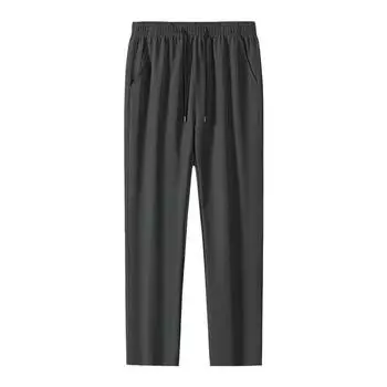 Композитные мужские повседневные брюки прямого покроя с четырьмя эластичными вставками по бокам, облегающие брюки небольшого размера, однотонные 8XL