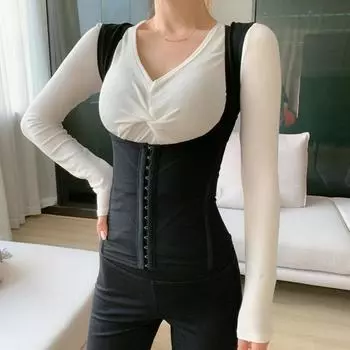 Компрессионная рубашка Body Shapers Vest 4Row Buckle Waist Cinching Corset Weight Loss XL
