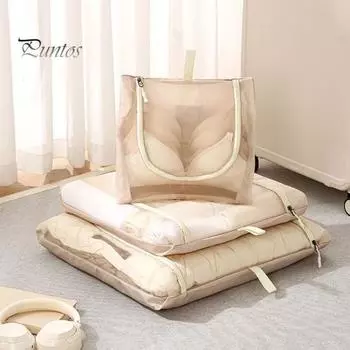 Компрессионная сумка для хранения багажа, большая вместимость, застежка-молния, водонепроницаемая ткань, компрессионный чемодан, сумка-органайзер L бежевый