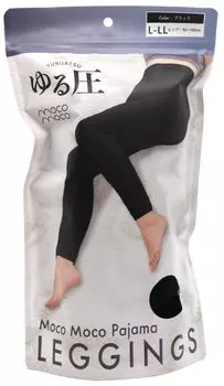 Компрессионные красивые ноги, в то время как свободная компрессионная пушистая пижама черного цвета [Global Japan] леггинсы, пижама, сон, леггинсы, L~LL,