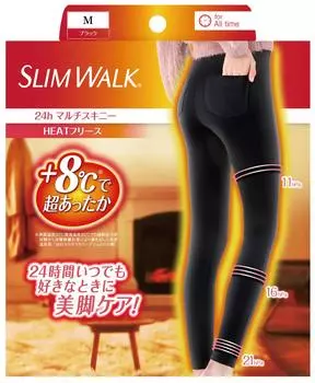 Компрессионные леггинсы Slim Walk 24h Multi Skinny HEAT Fleece Black M Компрессионные леггинсы теплые женские