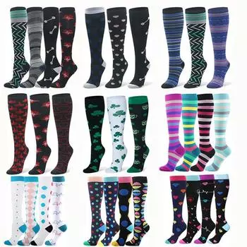 Компрессионные носки 20–30 мм рт. ст. — Мужчины и женщины — Бег, Медсестры, шинсплинты, Полет, Путешествие S