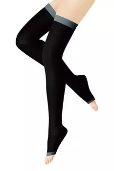 Компрессионные носки для прохладного полного сна [Charmake Body] Лето, Touch, Ноги, Женские (М, Черный)