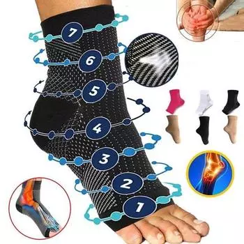 Компрессионные носки против усталости ног, поддерживающие лодыжку, рукава, облегчающие кровообращение, спортивные носки для бега, йоги 40-44 чёрный