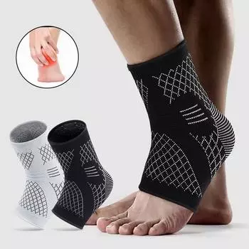 Компрессионные носки с поддержкой лодыжки, впитывающие влагу спортивные подошвенный фасциит, компрессионные носки для бега S чёрный