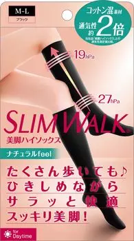 Компрессионные носки Slim Walk Beautiful Legs High Socks Natural Feel Black Компрессионные носки AskDoctors Дезодорант Волокно Дышащие ML
