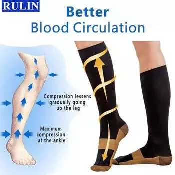 Компрессионные носки унисекс против усталости, компрессионные чулки против отека XXL