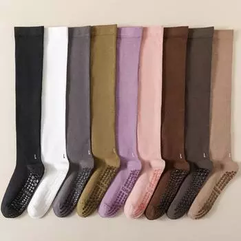 Компрессионные носки, женские профессиональные силиконовые противоскользящие носки для пилатеса, йоги, однотонные хлопковые напольные носки для спортзала и фитнеса